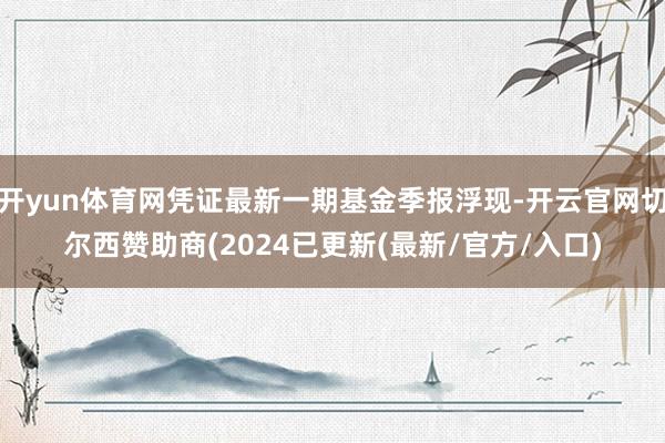 开yun体育网凭证最新一期基金季报浮现-开云官网切尔西赞助商(2024已更新(最新/官方/入口)