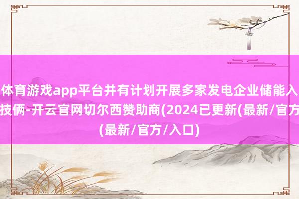 体育游戏app平台并有计划开展多家发电企业储能入彀检测技俩-开云官网切尔西赞助商(2024已更新(最新/官方/入口)