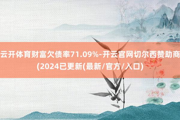 云开体育财富欠债率71.09%-开云官网切尔西赞助商(2024已更新(最新/官方/入口)